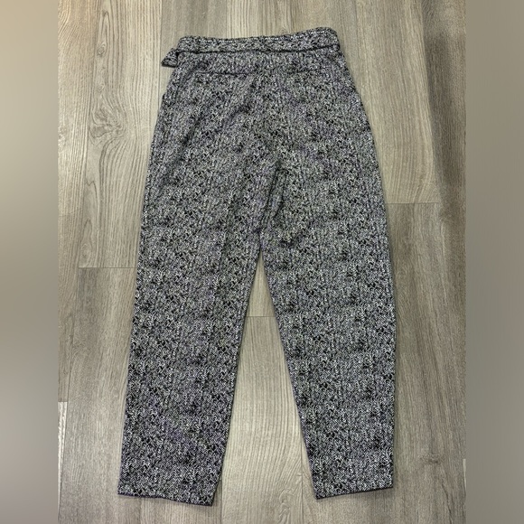 Karl Lagerfeld Womens Belted Tweed Casual Work Trouser Pants Black Size 4 Women - Picture 3 of 5